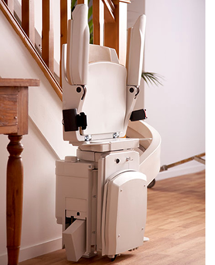 Bison 80 curved stairlift folded