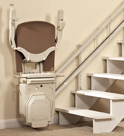 Refurbished twin tracked curved stairlift